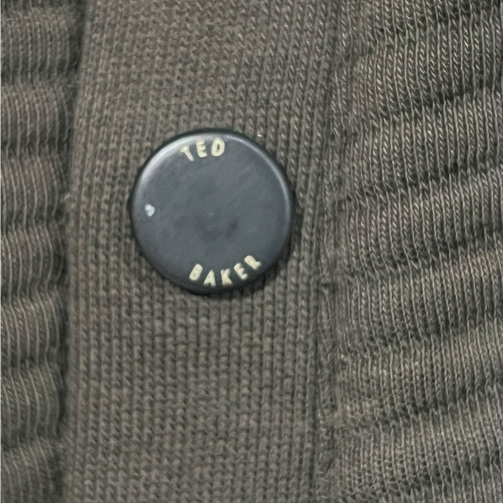 Ted Baker London Quilted Full Zip Jacket Men’s 3 Med Olive Green Sardin * flaws - Picture 7 of 10